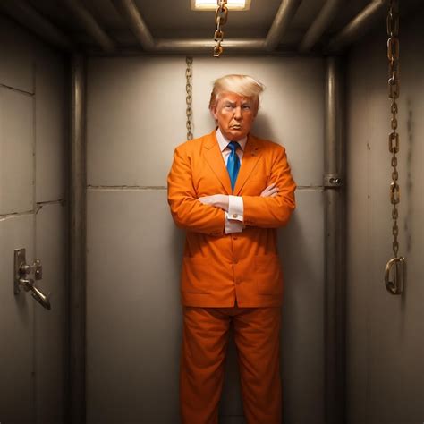 Premium AI Image | Donald Trump in jail wearing an orange suit