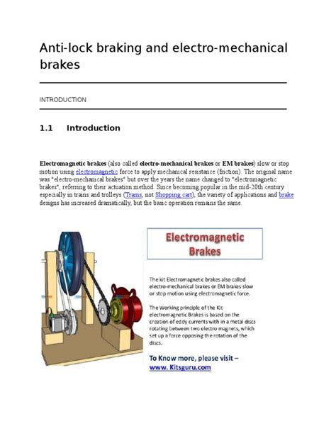 Electromagnetic Brake | PDF | Anti Lock Braking System | Magnetic Field