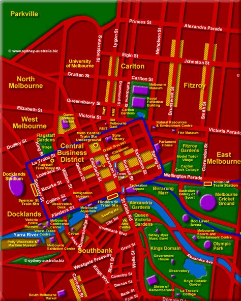 Map of Melbourne - Victoria Tourist Guide