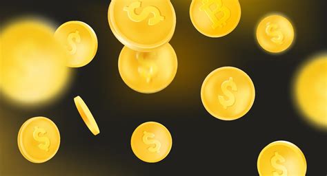 Golden coins falling down vector illustration with blur effect 4243290 ...