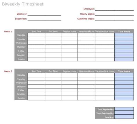 Free Downloadable Time Sheet Templates for Your Small Business