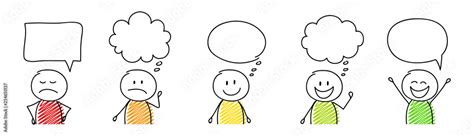 Cartoon people with empty speech bubbles - set. Vector Stock Vector ...