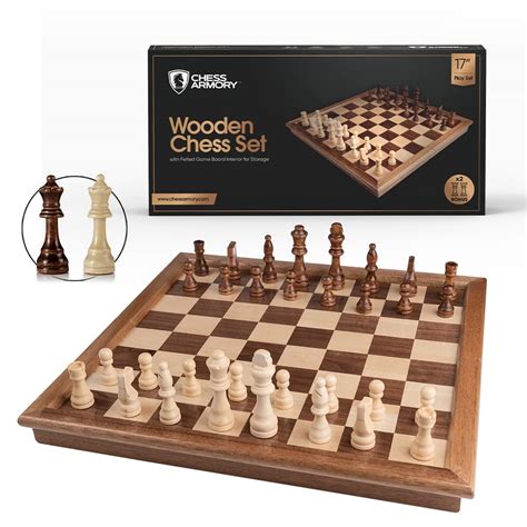 Buy Chess Armory Chess Set 17" x 17" Wooden Chess Set - Large Chess Board Set, Unique Chess Game ...