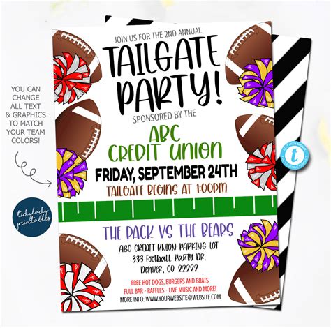 Football Tailgate Party Invitation | TidyLady Printables