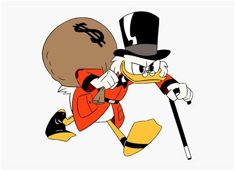 Scrooge Mcduck With Money Bags, HD Png Download - kindpng