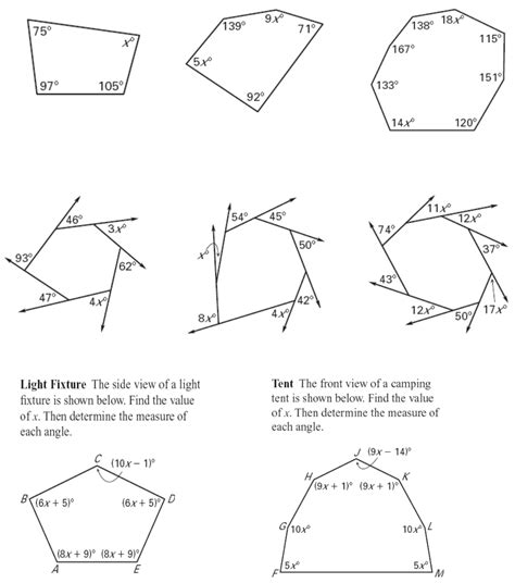 Interior And Exterior Angles Worksheet With Answers