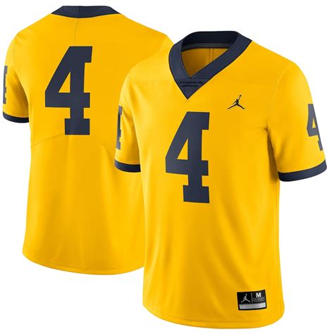 Jordan Brand #4 Michigan Wolverines Maize Limited Football Jersey