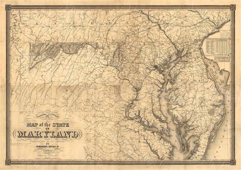 Map of Maryland Old Maryland Map Maryland Vintage Map 1841 - Etsy