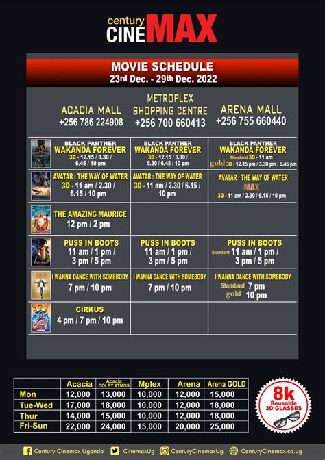 Century Cinemax Uganda on Twitter: "Century Cinemax schedule 23rd Dec to 29th Dec #CcAcacia # ...