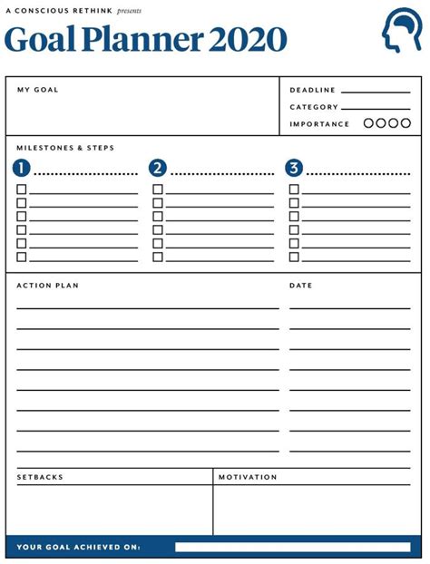 Life Goals Worksheet Printable