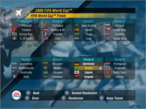 Groups | World Cup Mode - 2006 FIFA World Cup Germany Game Guide | gamepressure.com