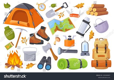 Outing Equipment Camping Equipments Cartoon Travel 库存矢量图（免版税）2182086897 ...