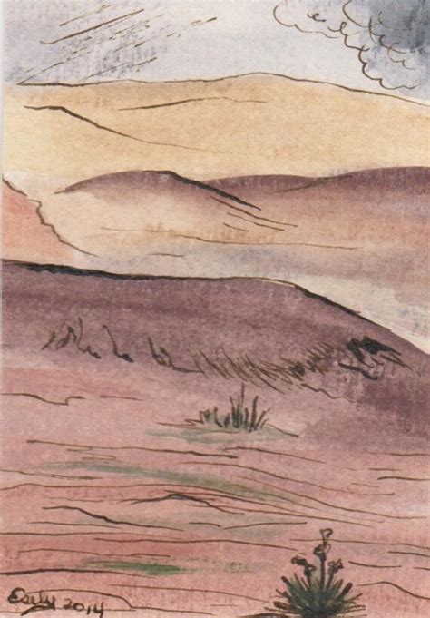 ACEO Original watercolor painting Sand dunes by artbyesely