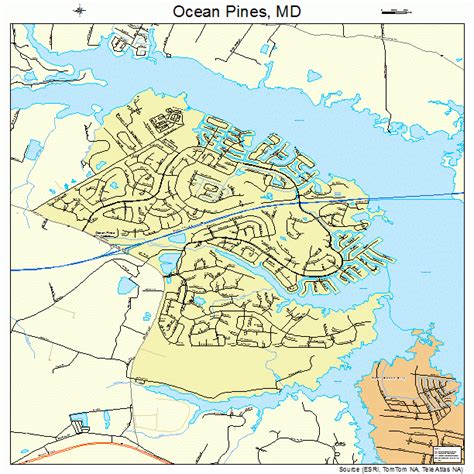 Ocean Pines Maryland Street Map 2458275