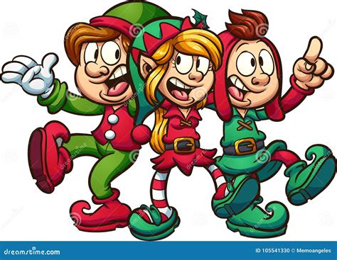 Singing Christmas elves stock vector. Illustration of singing - 105541330