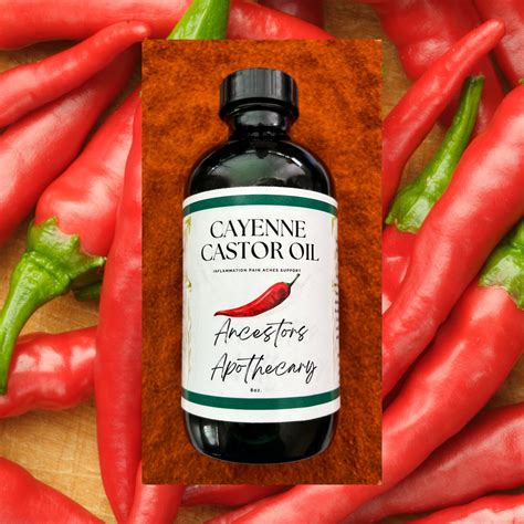 Cayenne Castor Oil 8oz. - Etsy