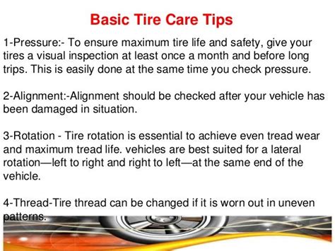 Basic tire maintenance tips