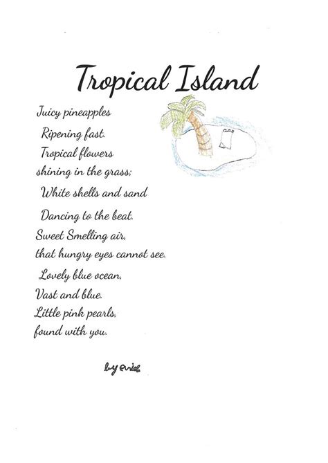 "Tropical Island" poem for World Poetry Day | World poetry day, Sand ...