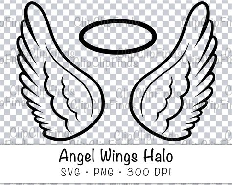 Angel Wings And Halo Vector Angel Wings Vector Image Svg Psd Png | The ...