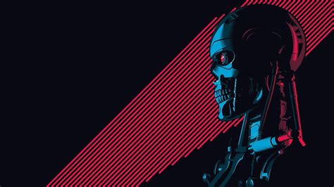 HD wallpaper: Minimalism, Figure, Background, Art, Robot, Terminator, T ...