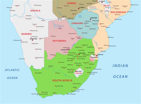 Map of Southern African Countries - Adventure To Africa