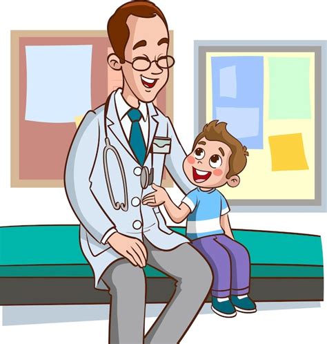 Premium Vector | Doctor and child talking cartoon vector