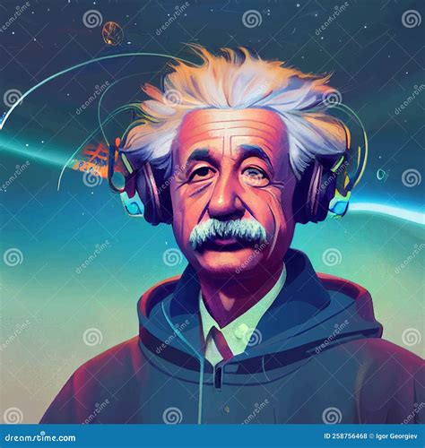 Crazy Albert Einstein Colored Portrait Vector Illustration Poster Template Editorial Stock Photo ...