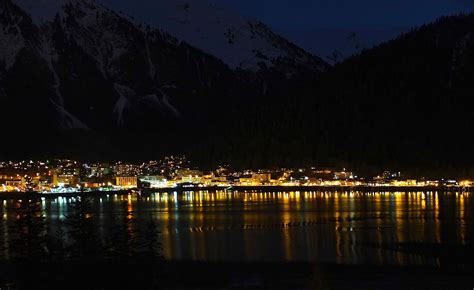 Image: Downtown Juneau, Alaska at night