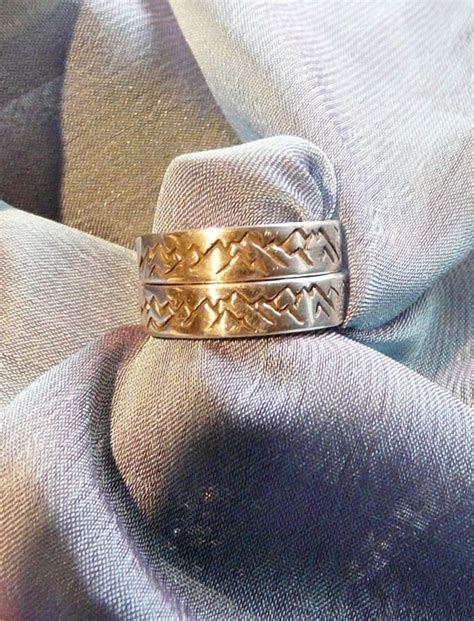 Pair of Sterling Silver Wedding bands for the Outdoor | Etsy