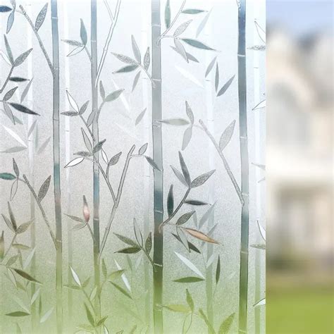 Bamboo Frosted Window Films Privacy Static Cling Vinyl Decorative Glass ...