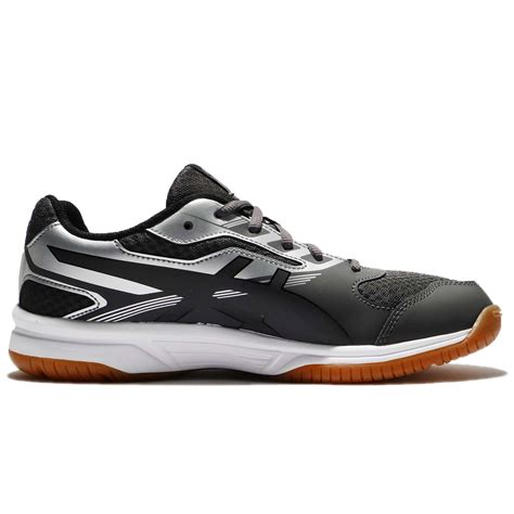 Asics Upcourt 2 Grey Black Silver Gum Men Badminton Volleyball Shoes ...