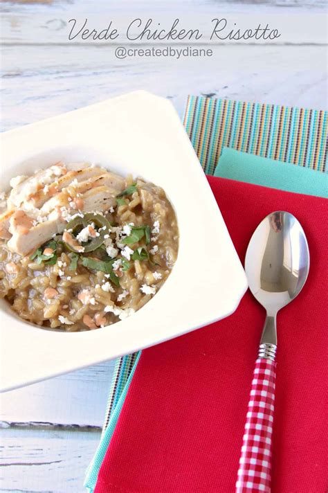 Verde Chicken Risotto with How to Video | Created by Diane