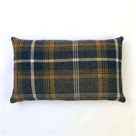 Balmoral Navy Blue Tartan Rectangular Cushion - Lampshade Barn