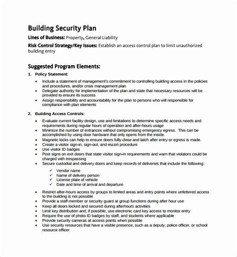 Facility Security Plan Template Best Of 10 Security Plan Templates ...