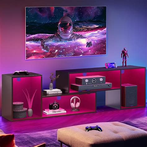 Amazon.com: YITAHOME DIY TV Stand w/LED Strip, Modern Deformable Entertainment Center for 75/70 ...