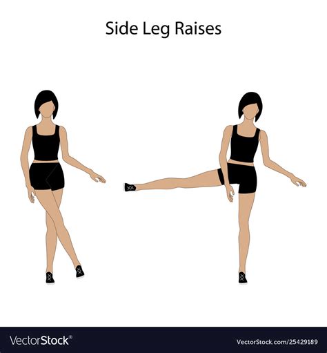 Side leg raises exercise Royalty Free Vector Image