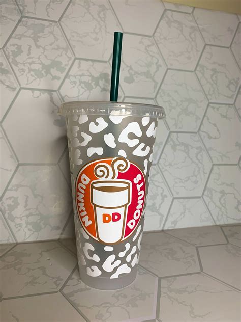 Dunkin Donuts Reusable Cold Cup / Leopard Print Custom Cup / - Etsy