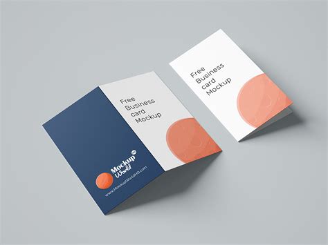 Folded Business Card Free Mockup | Mockup World HQ