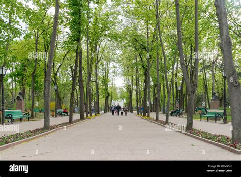 CHISINAU, MOLDOVA - APRIL 19, 2018: Stephen the Great Central Park in ...