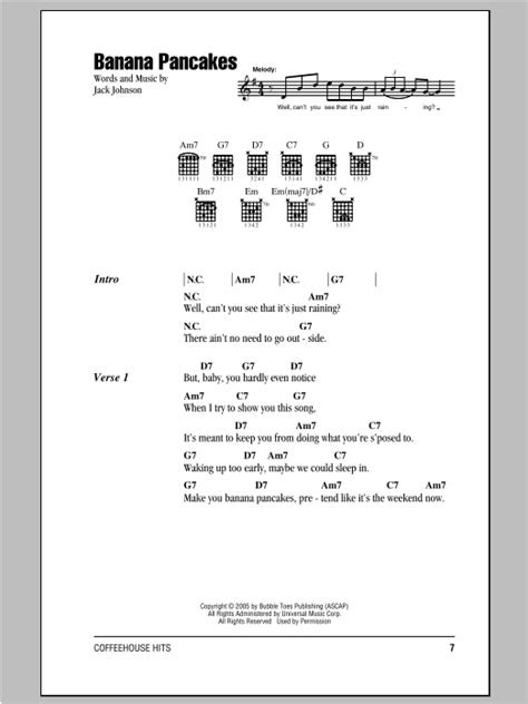 Banana Pancakes by Jack Johnson - Guitar Chords/Lyrics - Guitar Instructor