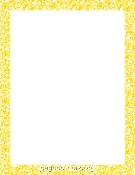 Yellow Glitter Border: Clip Art, Page Border, and Vector Graphics