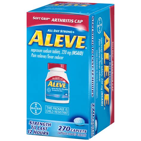 Aleve Soft Grip Arthritis Cap Caplets with Naproxen Sodium, 220mg ...