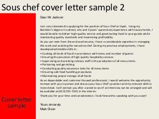 Sous chef cover letter | Dental hygiene resume, Cover letter, Dental hygienist resume