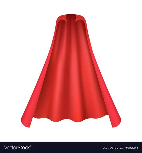 Realistic red cape for vampire or superhero costume seen from front ...