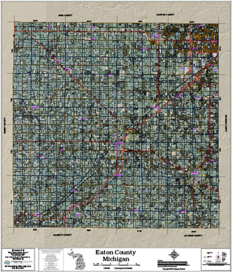 Eaton County Michigan 2018 Aerial Wall Map, Eaton County Michigan 2018 ...