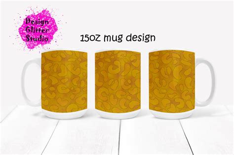 Animal Print Blush Coffee Mug Sublimation Template,Leopard Glitter Full ...