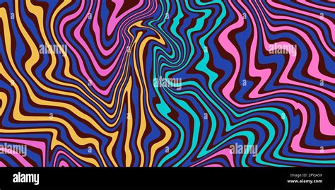 Colorful retro trippy background. Groovy vintage psychedelic wallpaper ...