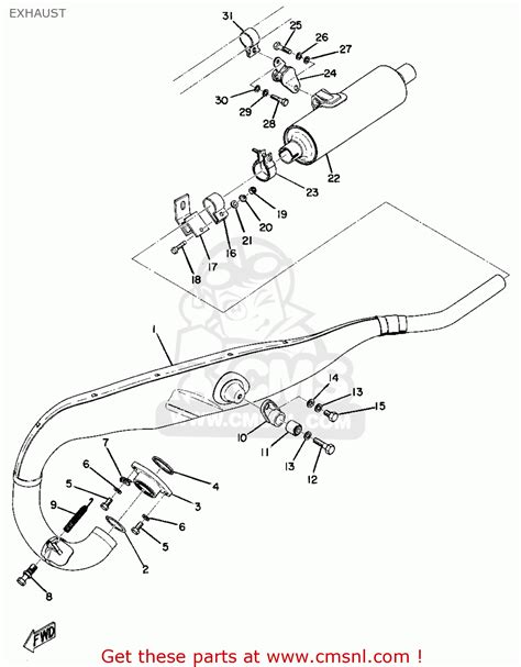 Yamaha MX250 1974 USA EXHAUST - buy original EXHAUST spares online