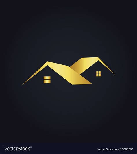 simple house icon gold logo. Download a Free Preview or High Quality Adobe Illustrator Ai, EPS ...