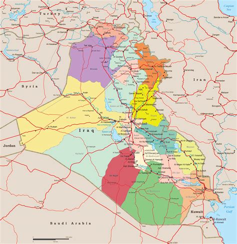 Iraq Map, Baghdad - Asia